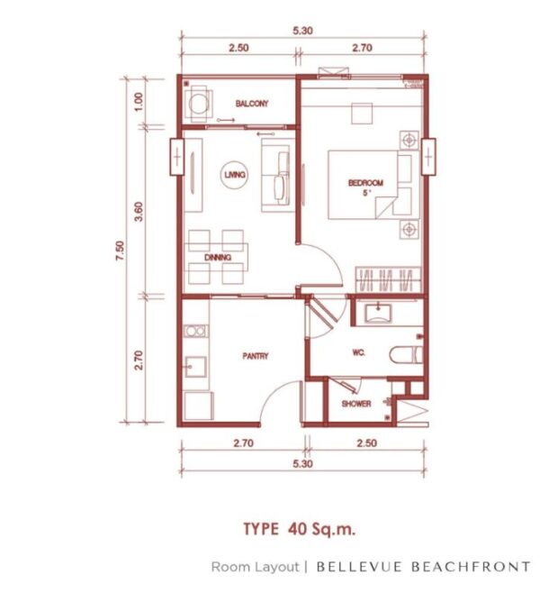 Apartment Bellevue Beachfrоnt 40 m2